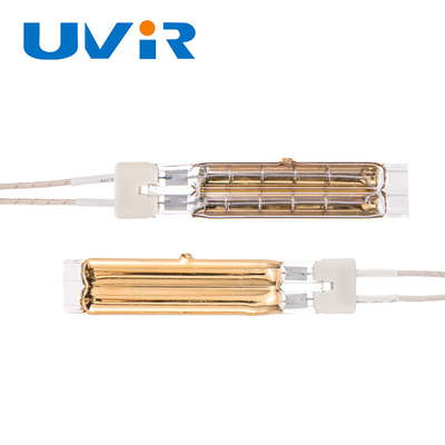 Good price 11x23mm TL470 B Type Twin Tube IR Halogen Heater Lamp With Gold Coating online