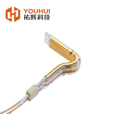 Good price L Shape Gold Coated Infrared Heating Element Tube with 11x23mm Size 150-6000W Power and 1250℃ Working Temperature online