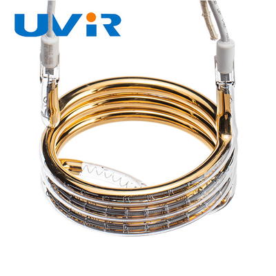 Good price Circular Infrared Ir Heat Lamp 380V 2700W Gold Coating Quartz tube online