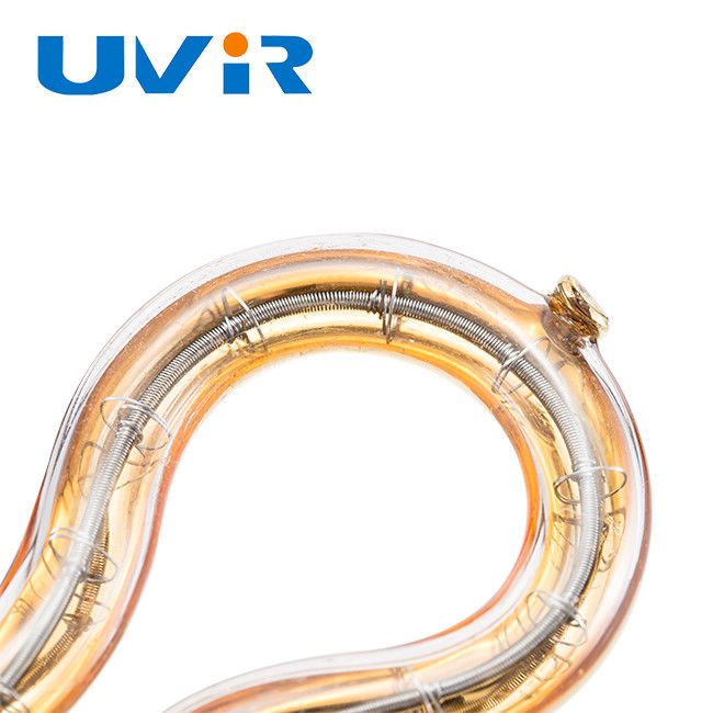 Circular Halogen Lamp Tube Tungsten Filament With Gold Coating