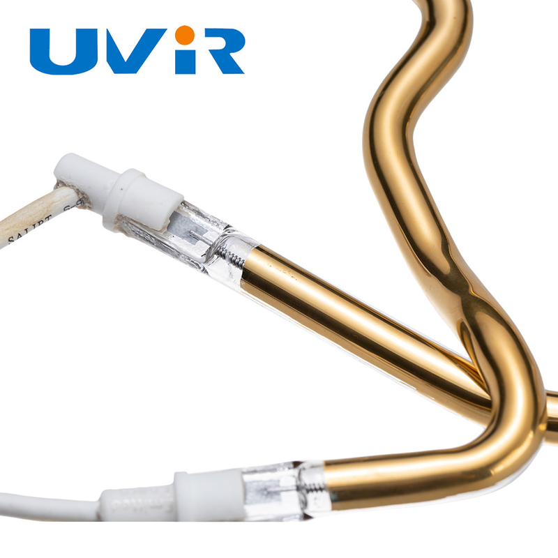 3D Shaped Gold Plated Infrared Heating Element Tube Short Wave for Industrial Lamp