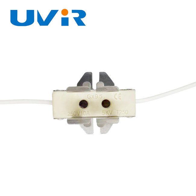 GX9.5 IR Lamp Holder , 250V 5KV Heat Lamp Clamps for Twin tube heater