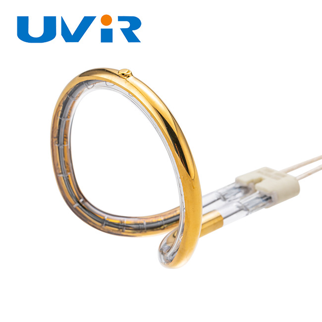 Gold Reflector Ring Infrared Lamps , 220V 1000W Quartz Tube Infrared Heaters