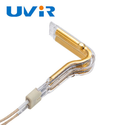 L Shape Gold Coated Infrared Heating Element Tube with 11x23mm Size 150-6000W Power and 1250℃ Working Temperature