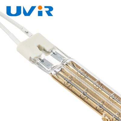 Gold Coating Twin Tube Infrared Lamps , Industrial Heating Short Wave Infrared Lamp