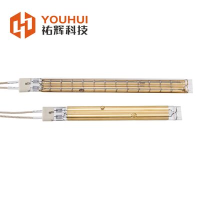 quality Gold Coating Twin Tube Infrared Lamps with 5000 Hours Warranty and Tungsten Wire Filament for High Efficiency Heating factory