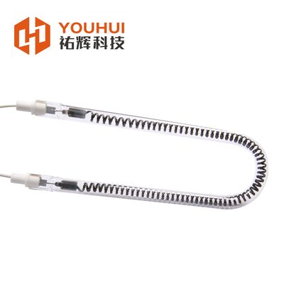 U-Shaped Single Tube Carbon Fiber Infrared Heating Lamp with 1100-2600°C Filament Temperature and Gold Reflector