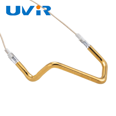 3D Shape Infrared Heating Element Tube , Gold Paint  Replacement Infrared Heating Element